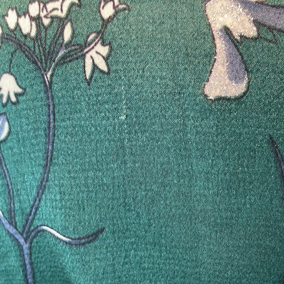 (2/$30) Elli White Long Sleeve Floral Green Blouse M/L - Picture 10 of 11